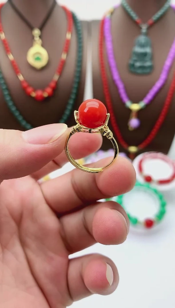 【闪购商品】翡翠戒指14K金镶嵌J5戒指