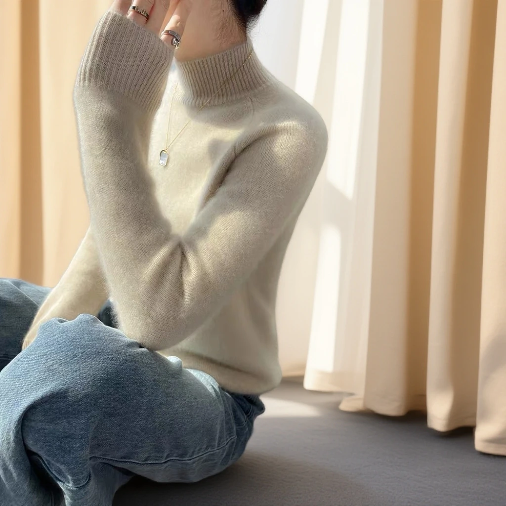 [631]常规高领修身型秋冬打底衫女士纯色显瘦针织百搭