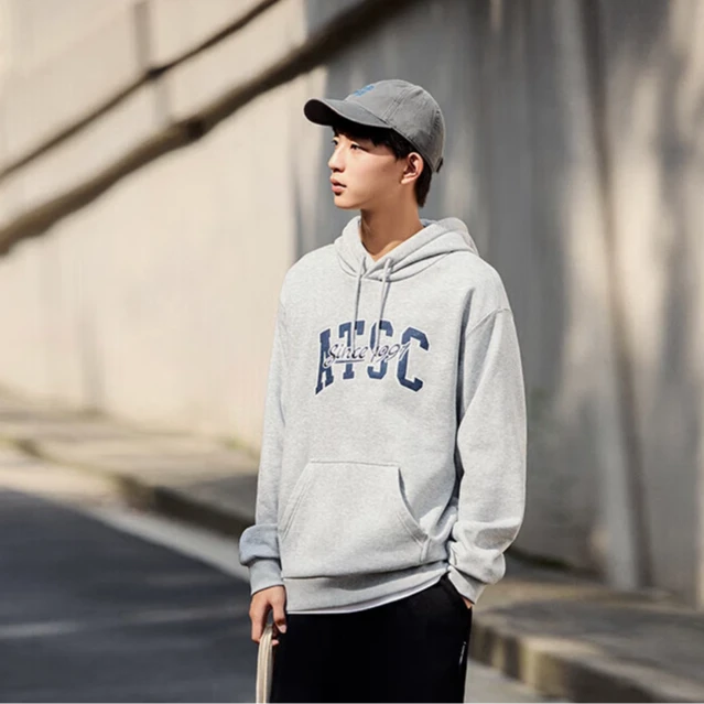 安踏| 加绒卫衣男冬季新款字母印花休闲长袖运动上衣152448731N