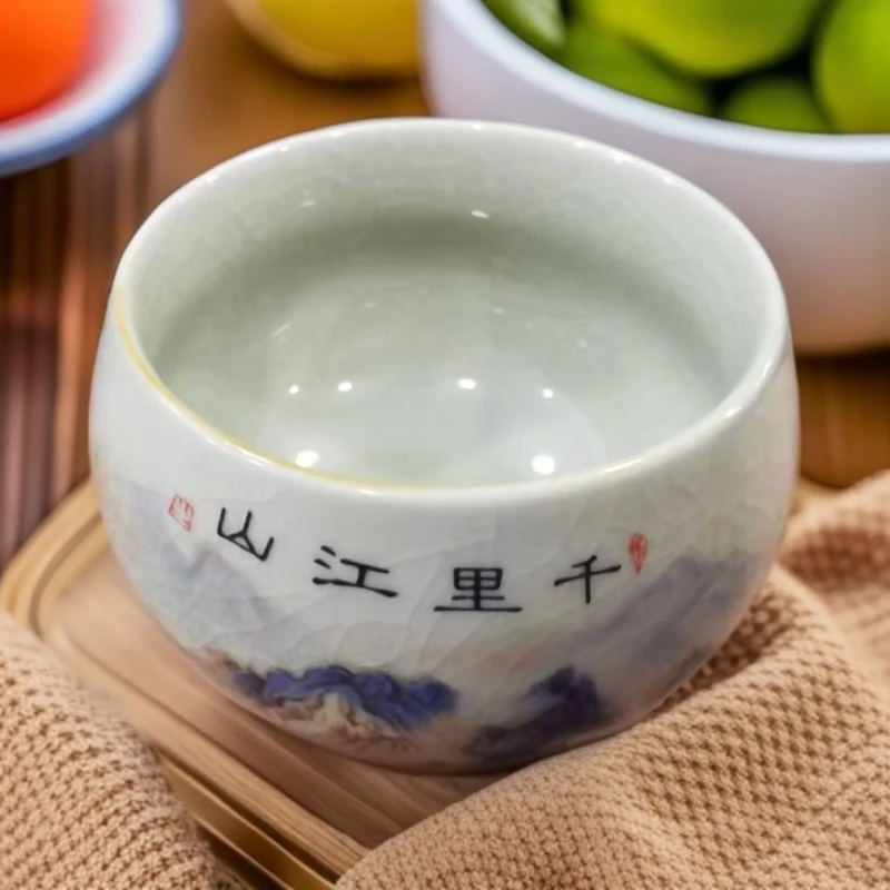 瓷都哥窑主人杯开片可养喝茶杯单杯个人专用陶瓷功夫茶盏送礼私人