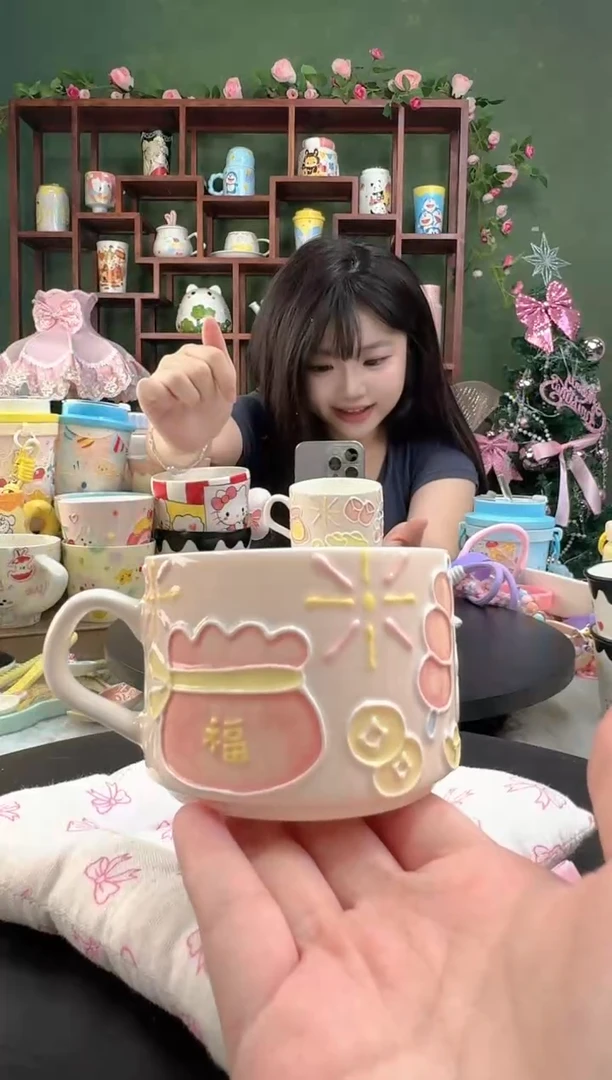 147景德镇高温陶瓷釉下彩 玉泥 杯子