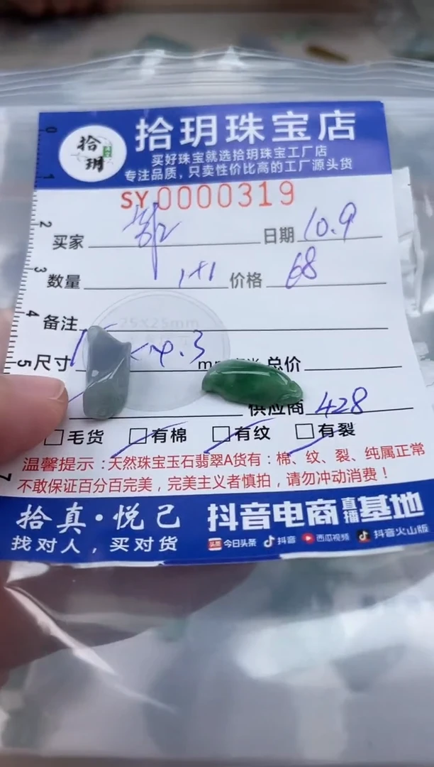 颈饰未镶嵌翡翠菲*翡翠挂件319