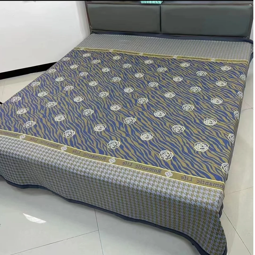 多功能纱布盖毯--千鸟格玫瑰200*230