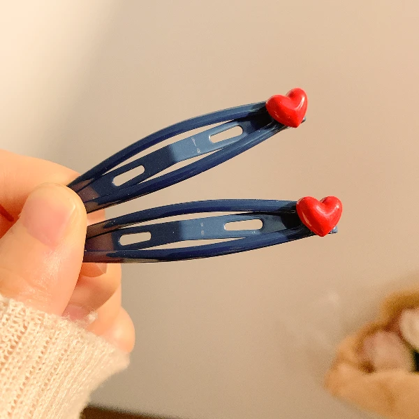 小桃心镂空bb夹发夹女高端前额刘海夹侧边夹2025新款一字发卡发饰