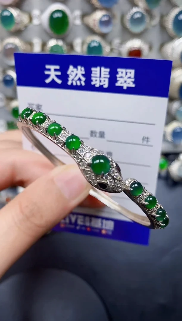 银S925镶嵌戒指翡翠200