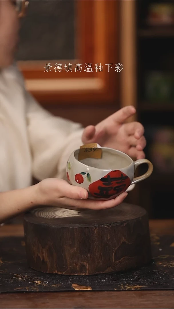 陶瓷景德镇高温釉下手绘陶瓷@L439@