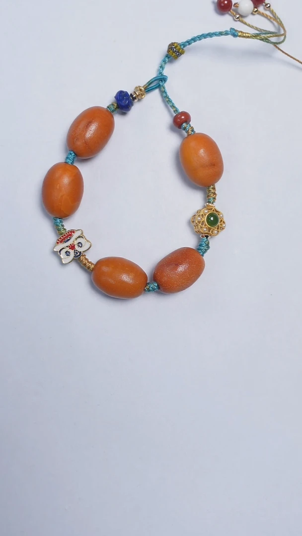 未镶嵌琥珀手链橘皮枣珠手绳