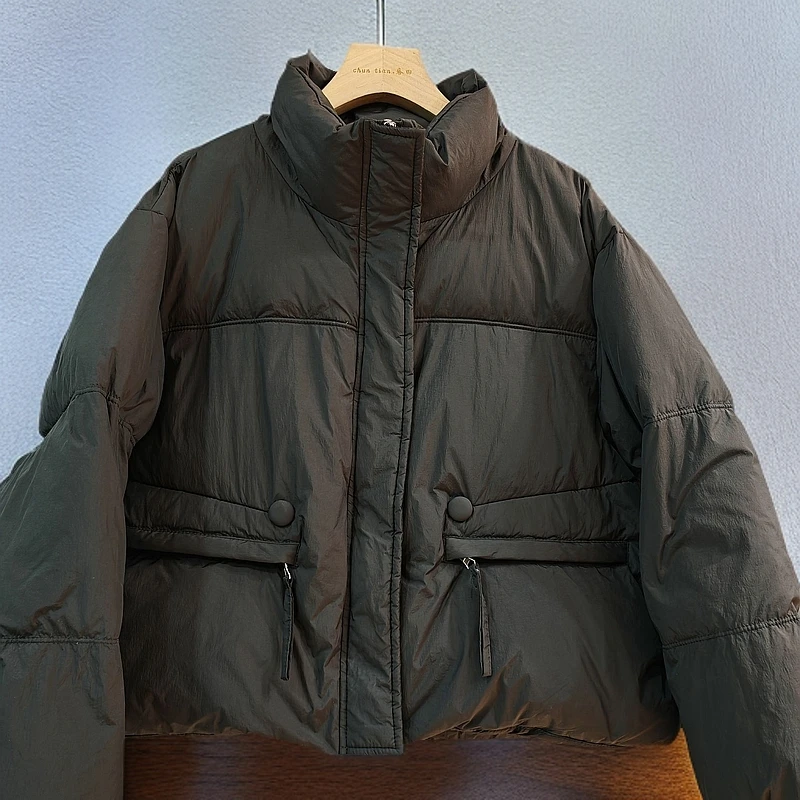 1504冬款时尚立领设计女宽松加厚外套