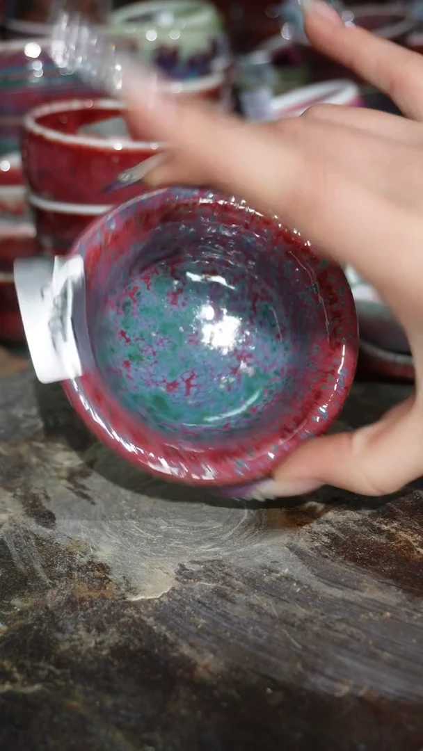 摆件陶精品窑变钧瓷茶器