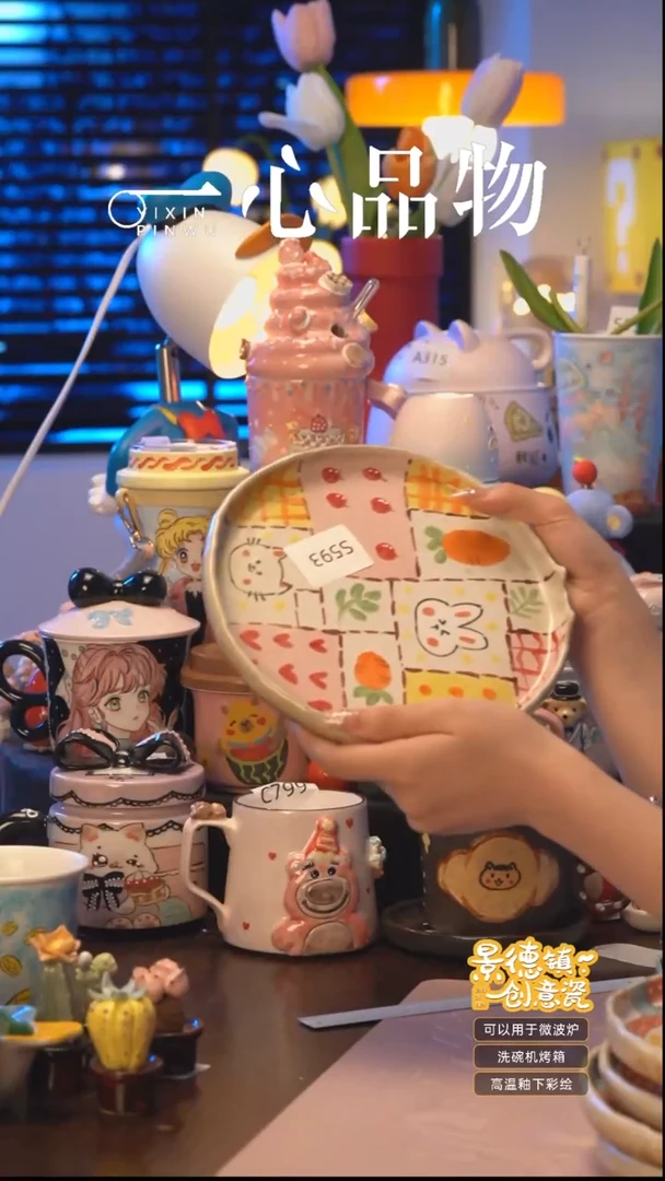 杯S593景德镇手工手绘杯子摆件