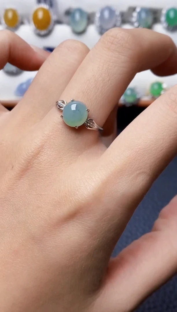 银S925镶嵌戒指翡翠0710