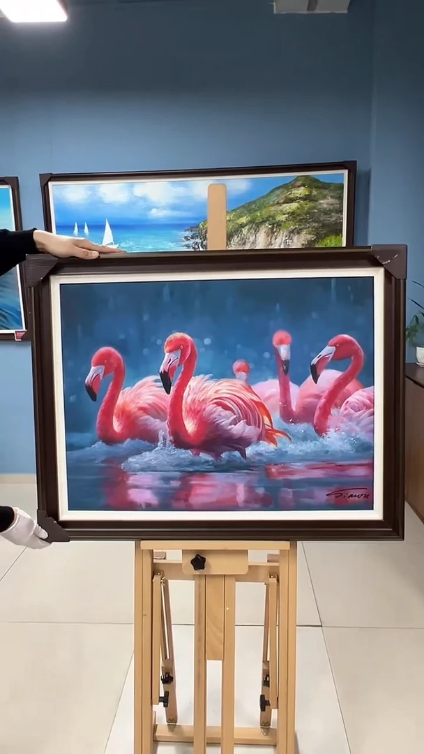 油画陶宗健-60*80-油画作品-火烈鸟