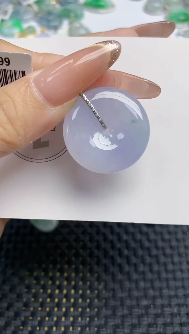 颈饰18K金镶嵌翡翠天然缅甸A货翡翠百元以上9元证书费自理