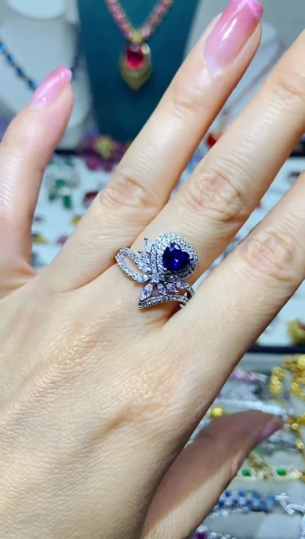 银S925镶嵌耳饰紫晶1