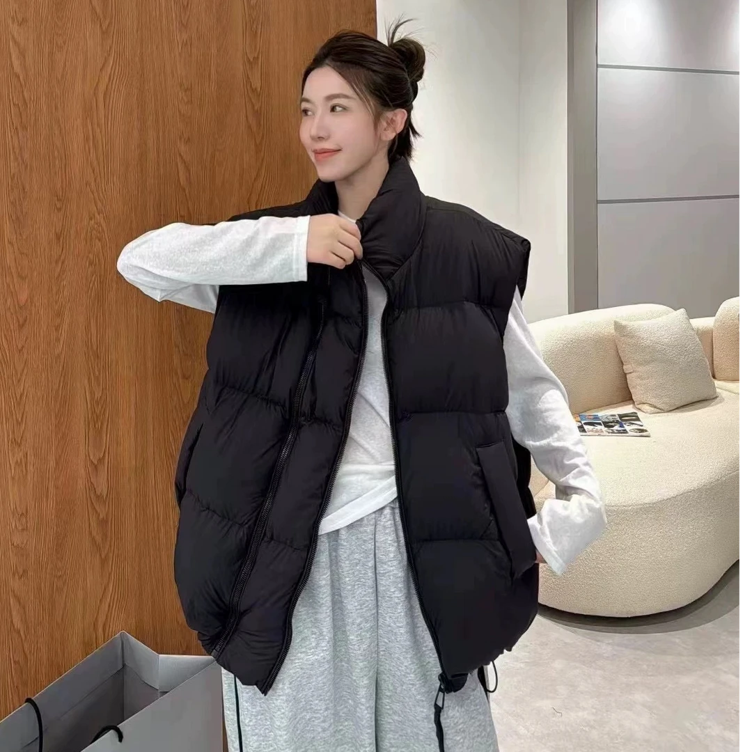 DYA053欧货立领羽绒马甲女冬2025新款设计感背心白鸭绒面包服外套