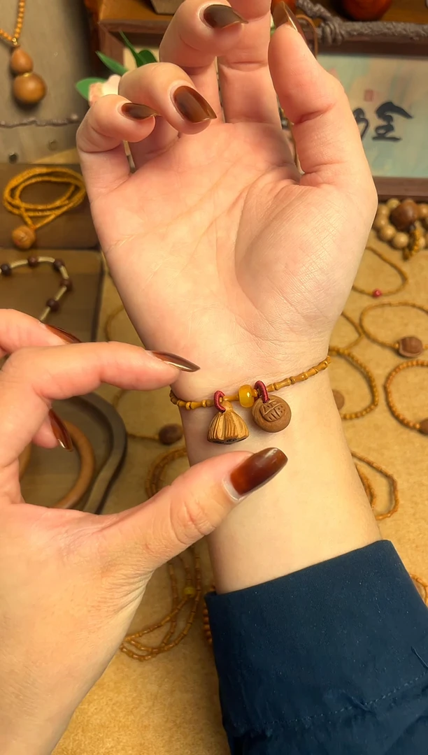 桃核竹节单圈好运莲莲   一物一拍