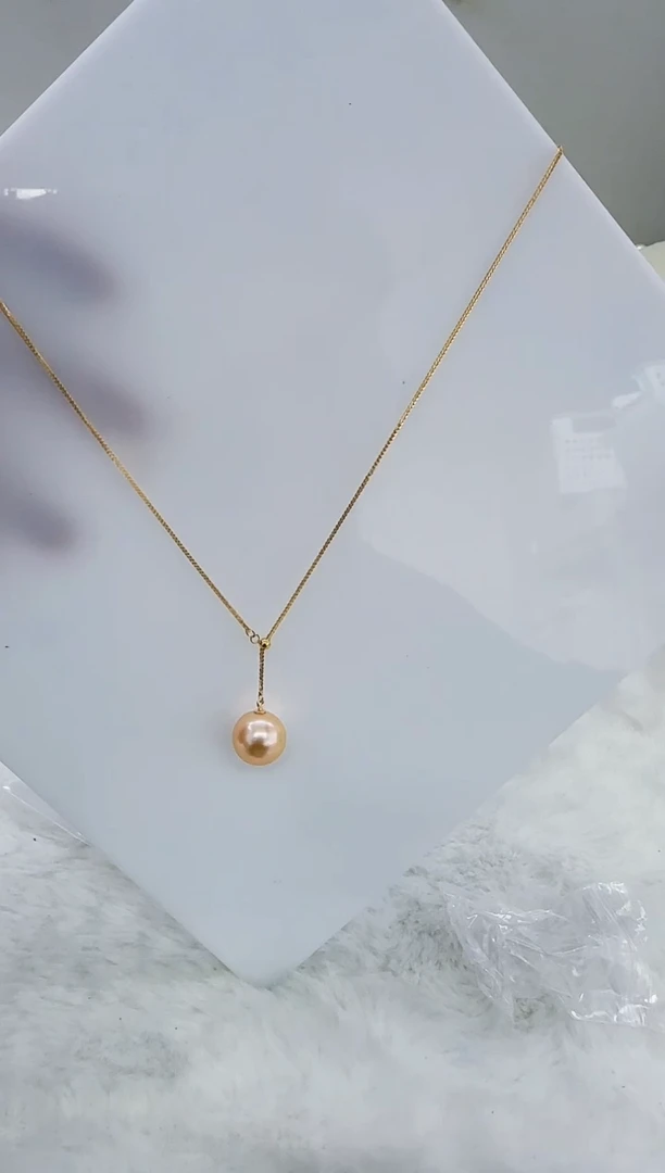 银S925镶嵌淡水珍珠DA淡水珍珠Y链13-14 y537