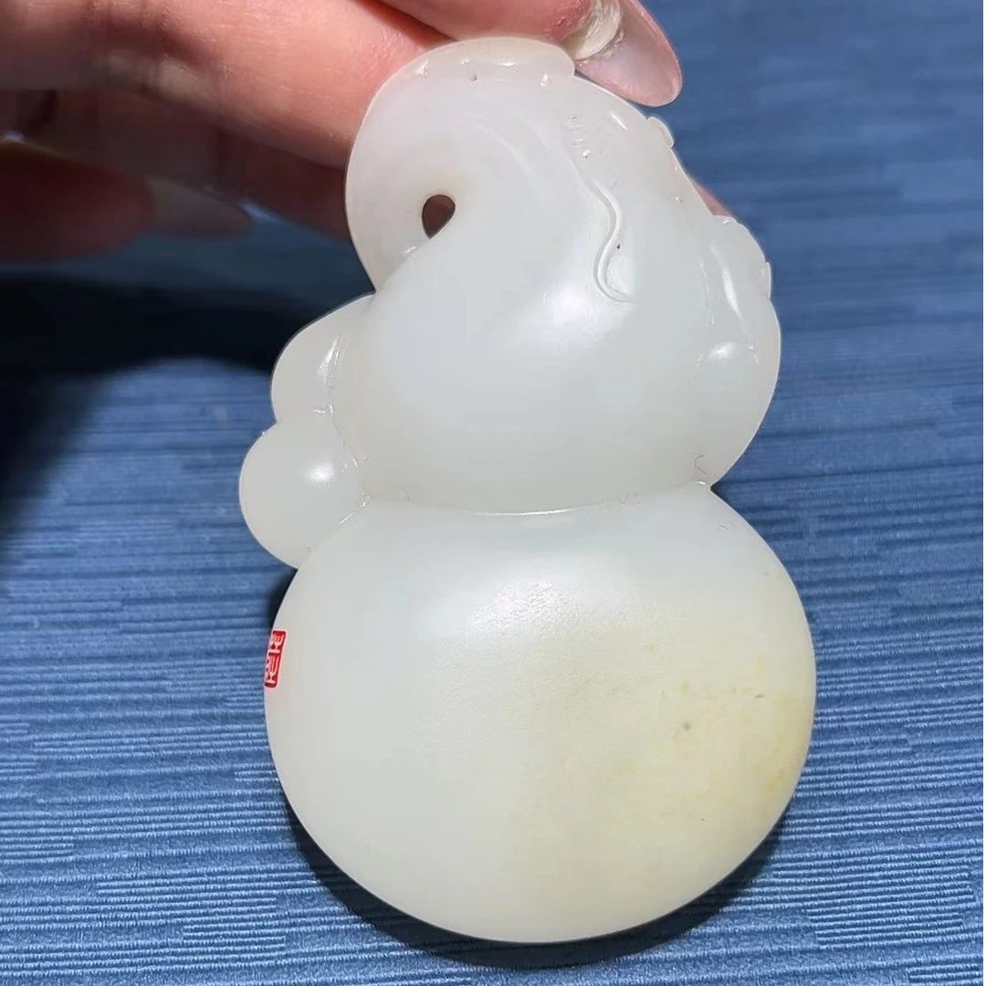 精品和田玉真玉羊脂白玉新疆和田玉手把件 细腻油润光泽