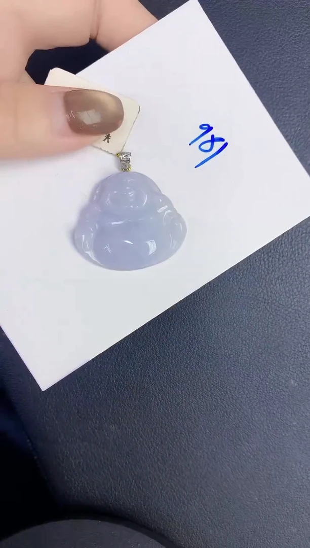 颈饰18K金镶嵌翡翠缅甸天然翡翠A货