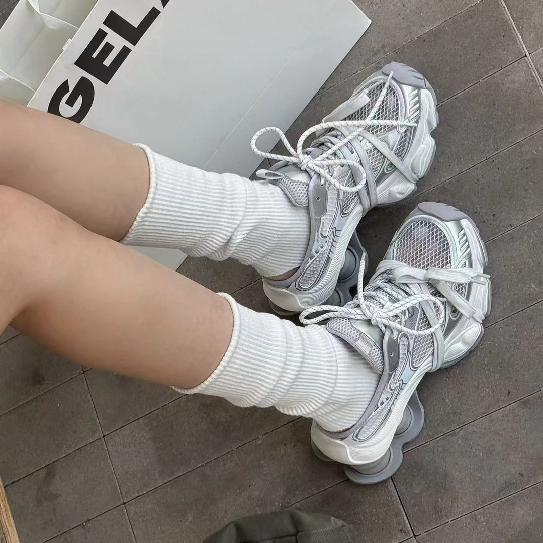 诗歌兰老爹鞋女2025夏季新款真皮厚底包头运动休闲半拖