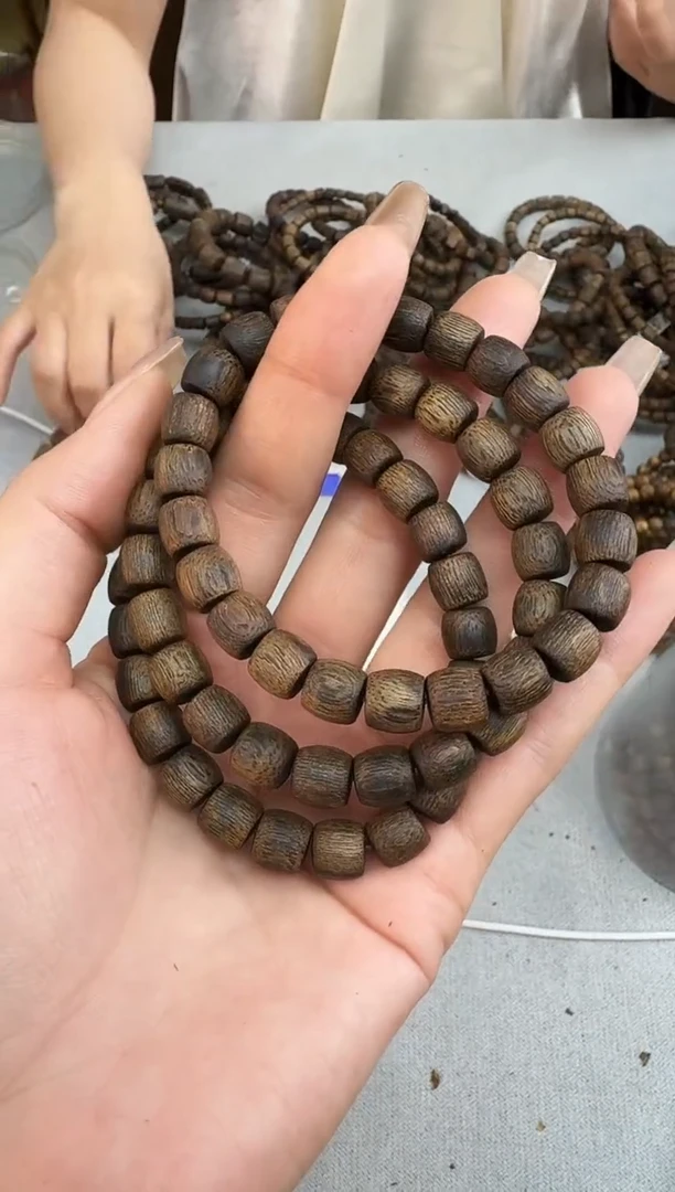 沉香手串0810紫棋沉水鼓珠单圈多样性发一