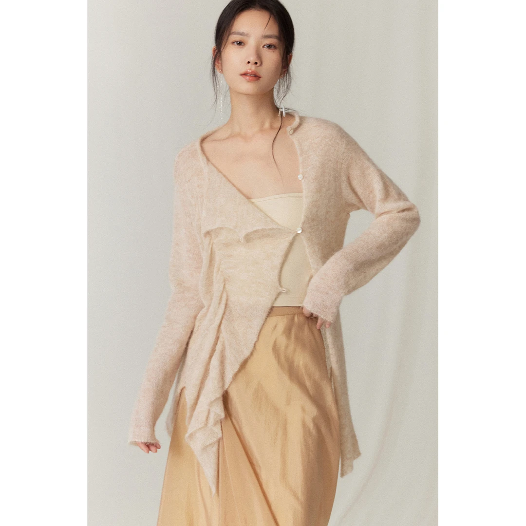 MURMUR MI 25SS 设计师品牌 单边抽褶结构感轻薄开衫