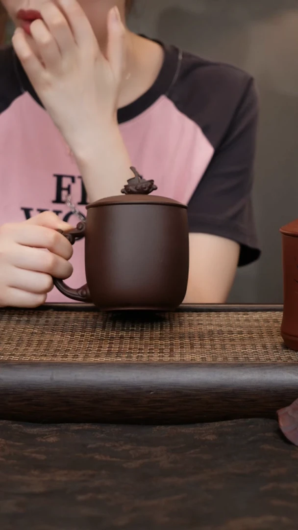 茶杯紫砂紫泥一帆