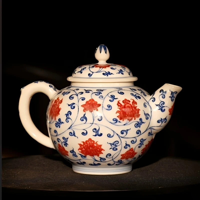 【景德詺兮】非遗百匠·青花釉里红缠枝莲壶MX412