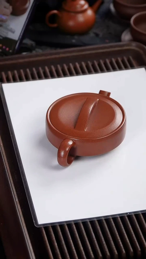 茶壶紫砂宜兴原矿全手工紫砂壶大红袍一片瓦