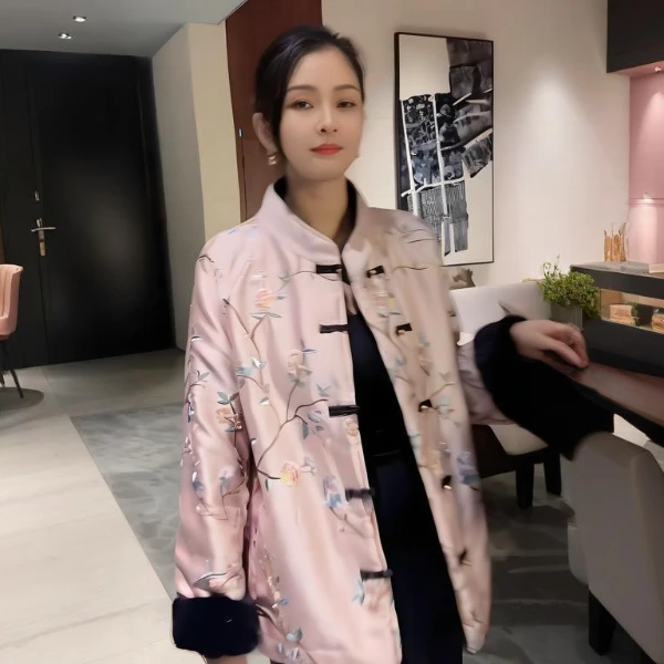 诺谰 【默认微瑕】水貂毛两面穿2024新款中式皮草外套貂皮大衣24033