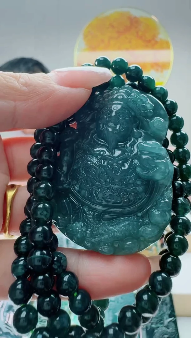 翡翠未镶嵌颈饰御龙财神多样性随机发其一