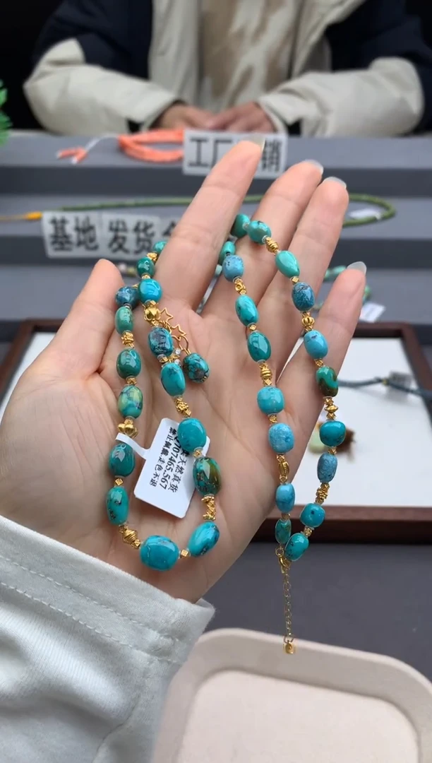 未镶嵌绿松石锁骨链茜.E266