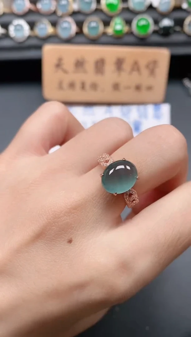 银S925镶嵌戒指翡翠11