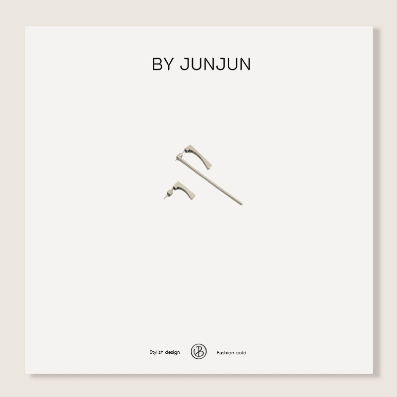 ByJunjun 925银耳饰 珺珺定制几何感AB款银耳饰