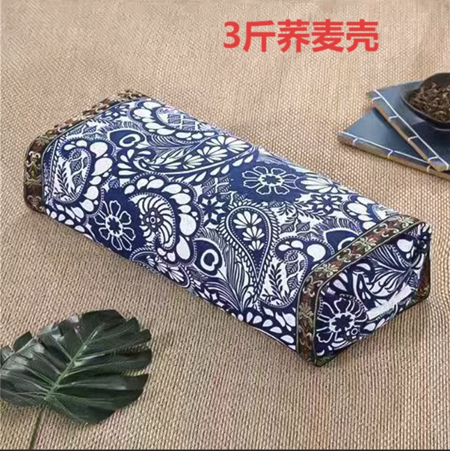 1无杂质甜荞麦壳艾草枕护颈枕芯硬枕头成人老人护颈枕可拆洗