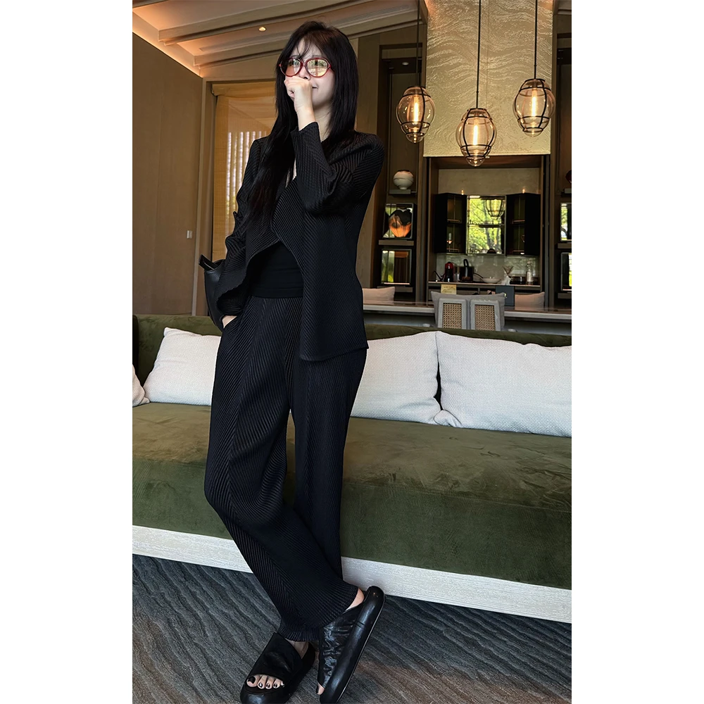 LA CALLA三宅系列 鱼鳞极简无扣外套TZ-AI5802 不可熨烫