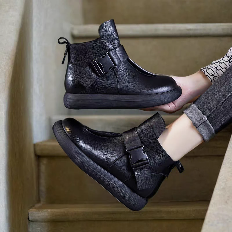 80503头层牛皮复古手工百搭单里马丁靴