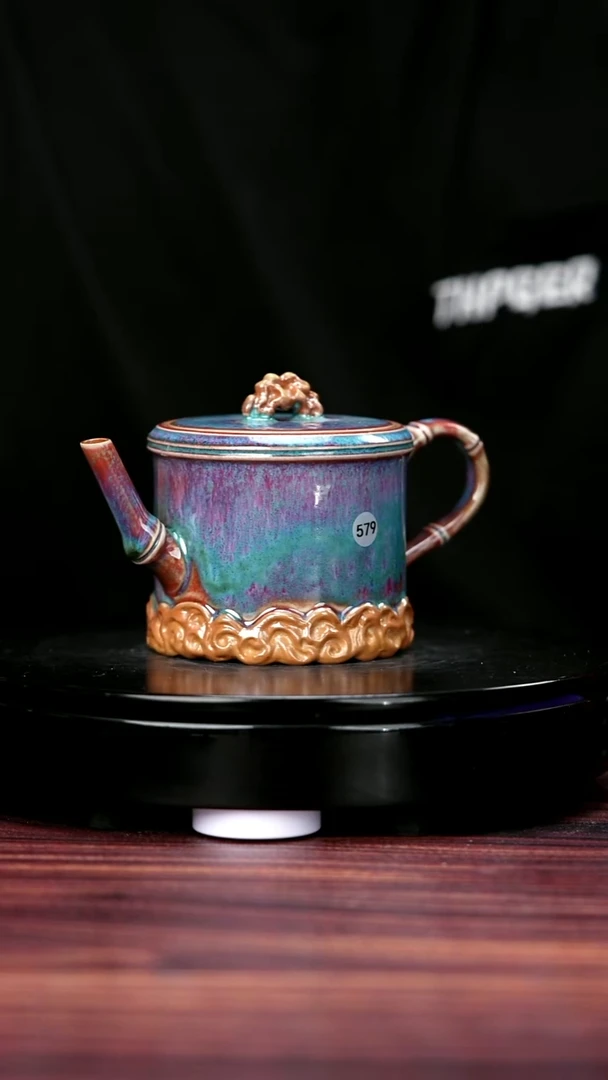 壶579#李盼龙一级品原矿钧瓷云竹壶