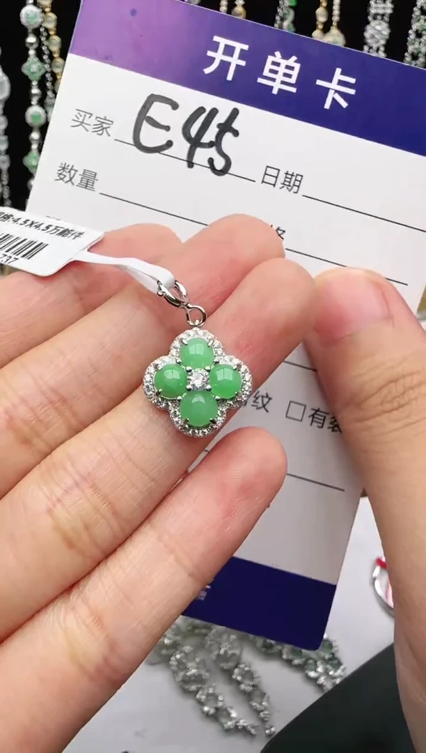 翡翠戒指银S925镶嵌2222