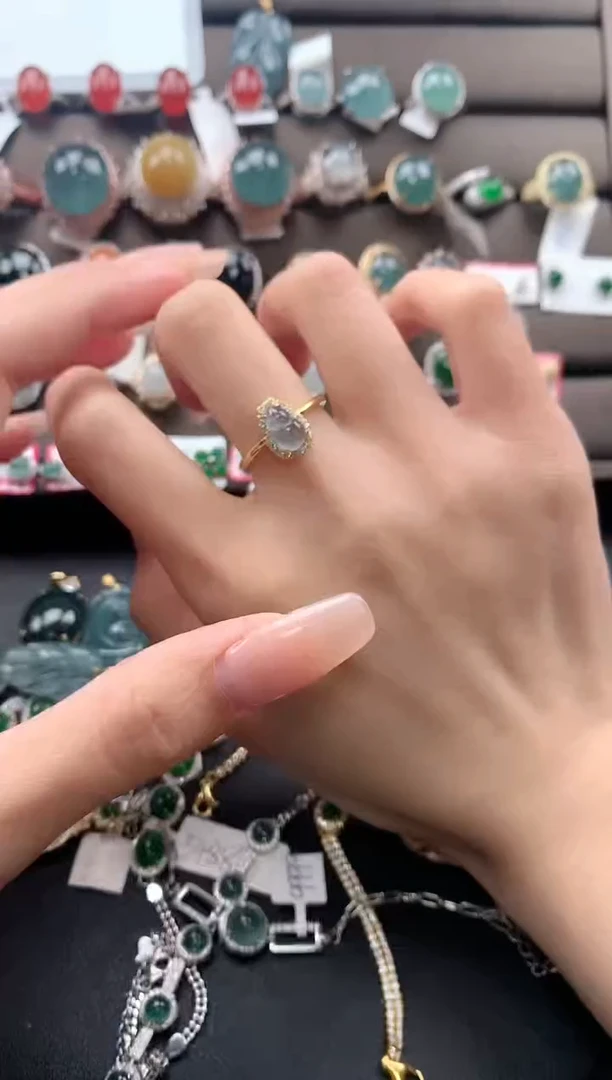 【闪购商品】翡翠戒指银S925镶嵌432432423