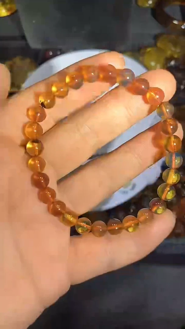 琥珀颈饰未镶嵌天然缅甸琥珀手串7+