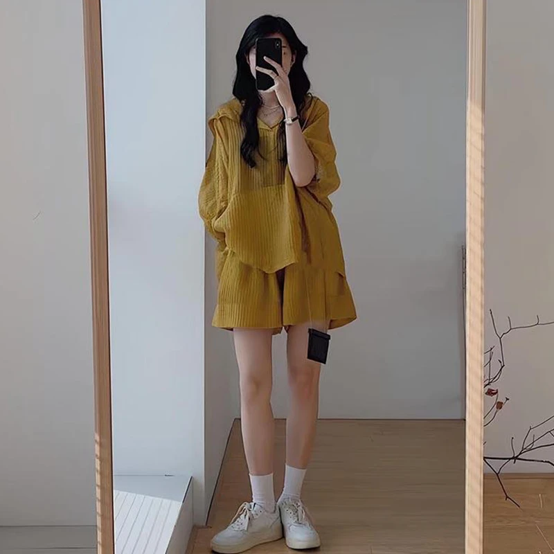 大码女装防晒外套女士2025夏季新款运动短裤套装胖妹妹显瘦两件套