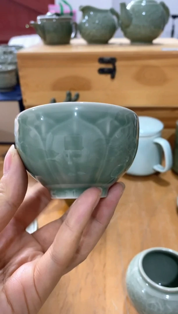 耀州窑瑕疵S****2素面莲瓣纹杯 一个