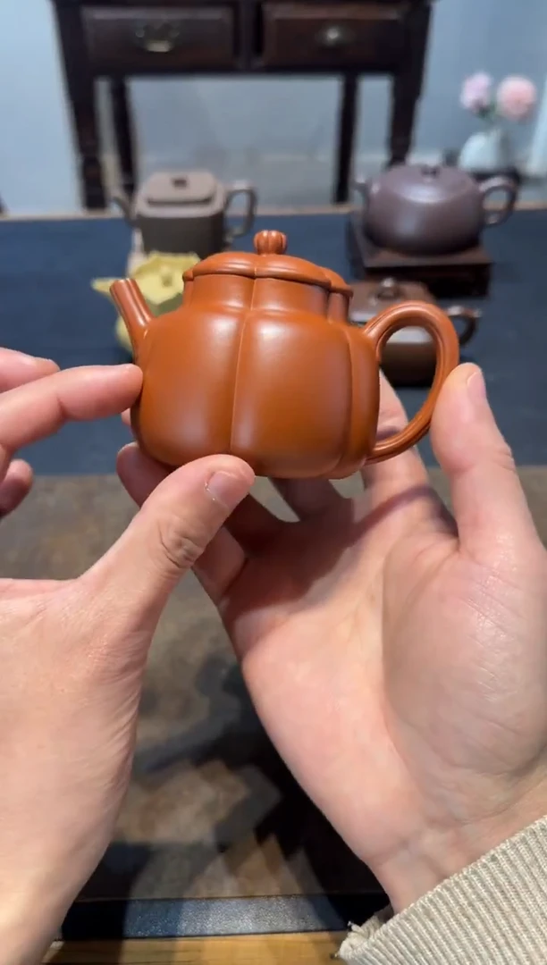 茶壶紫砂至*繁花 朱泥