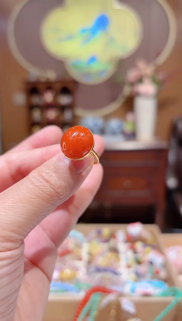【闪购商品】南红玛瑙手串18K金镶嵌设计款珠串14圈口
