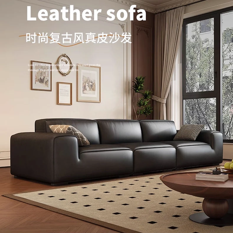 【小李总专属】大黑牛豆腐块小户型皮沙发家用客厅家具全套极简