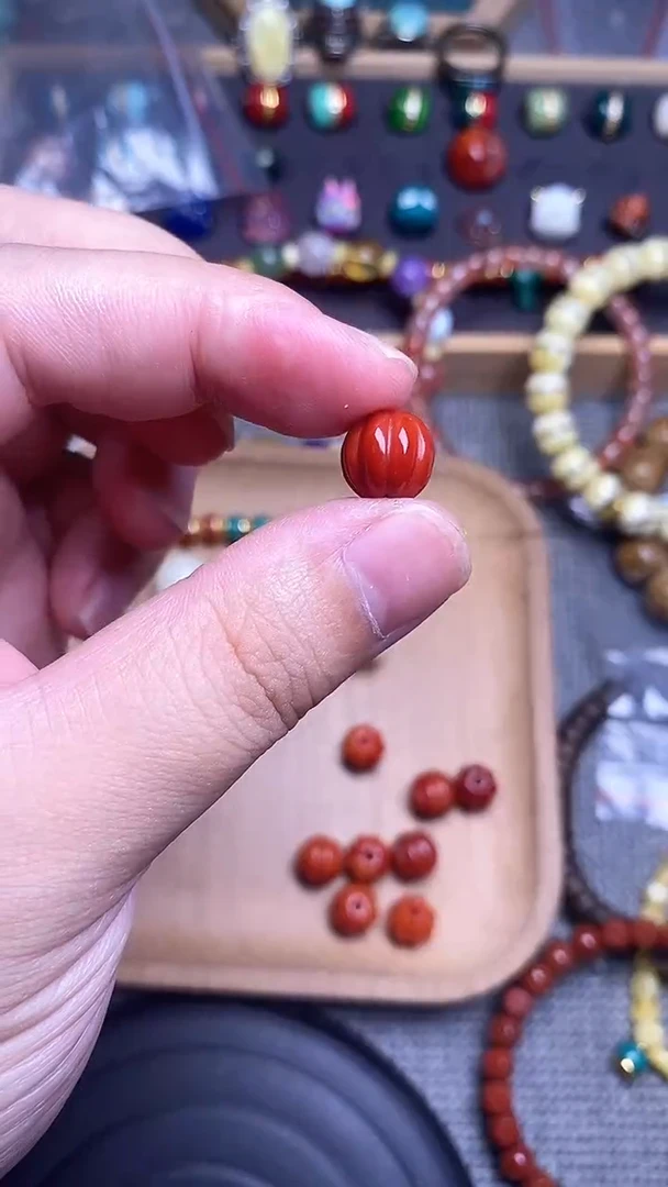 未镶嵌配饰南红玛瑙瓜珠卡10mm 单个发
