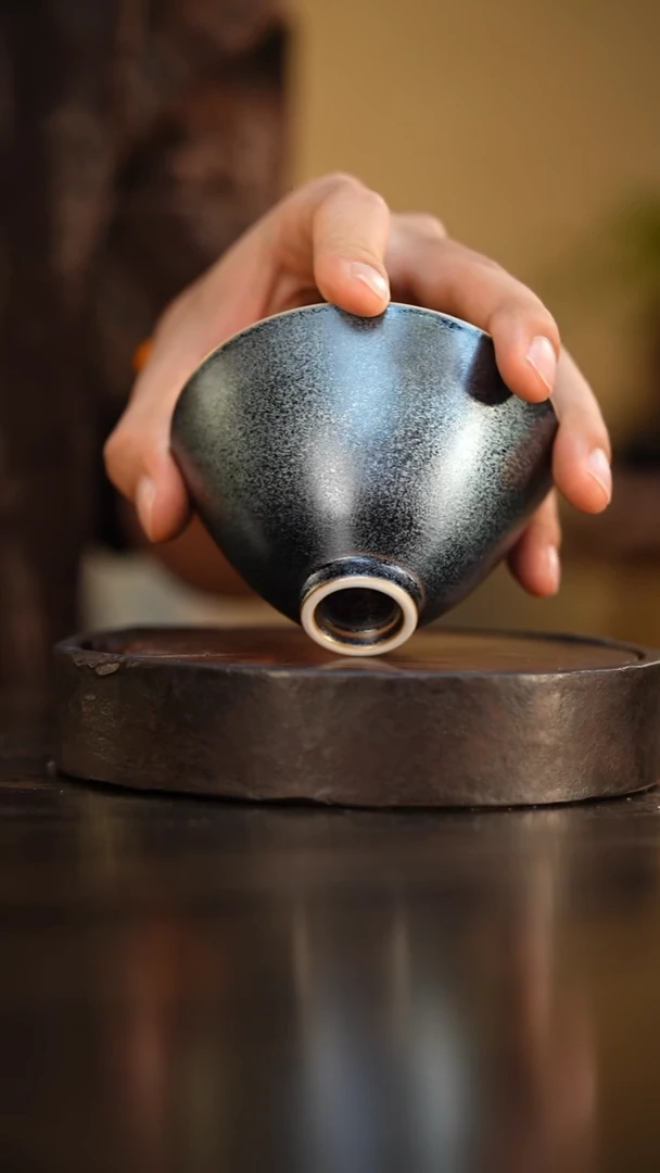 51柴房陶瓷柴烧窑宝星空蓝主人杯