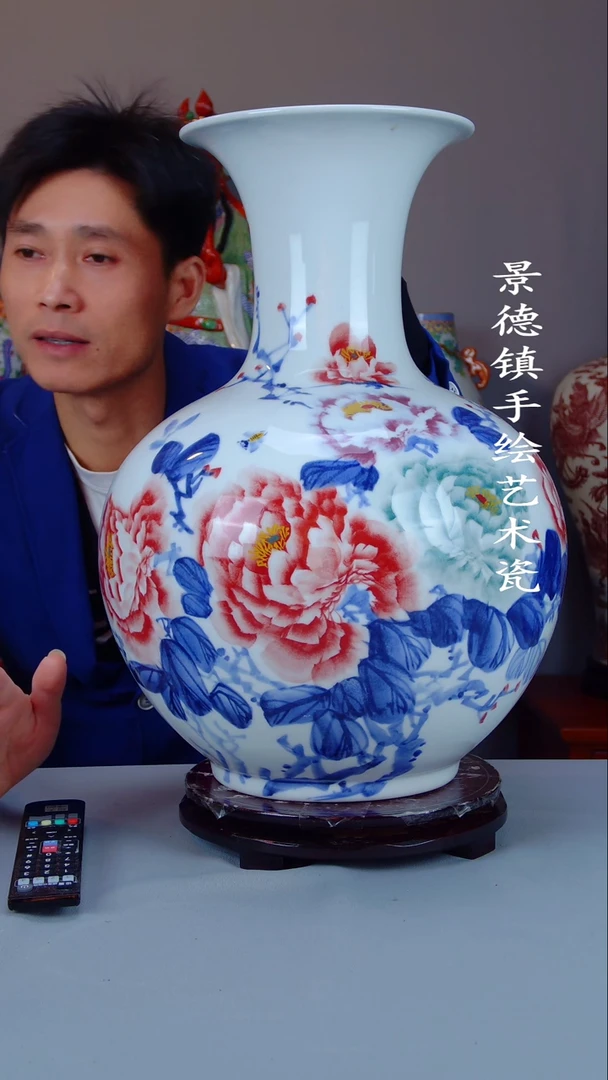 瓶陶景德镇手工手绘陶瓷摆件35