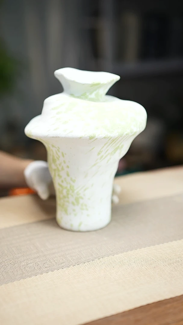 花器陶瓷花瓶绿云漫影06